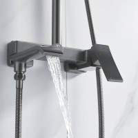 Душевая стойка Shevanik S4036T оружейная сталь