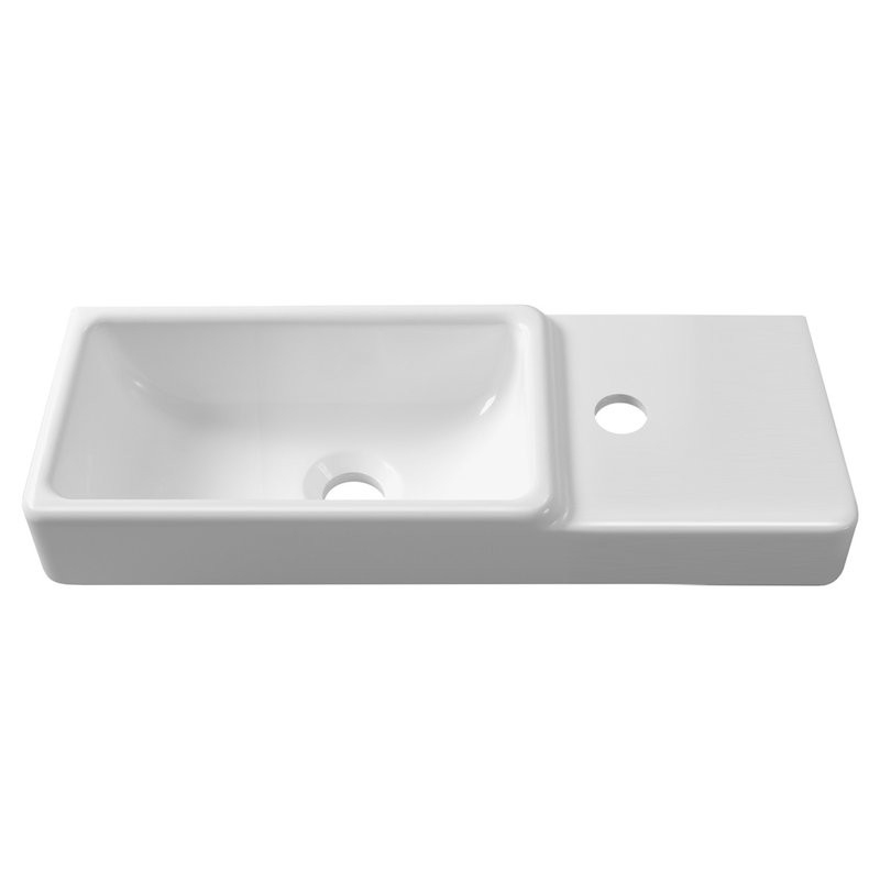 Тумба с раковиной Belux Даллас 55 L подвесная, белая глянцевая