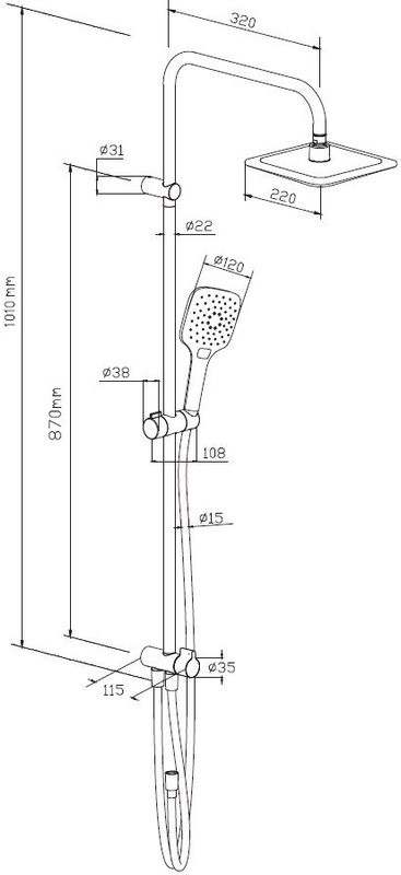 Душевой комплект Смеситель Damixa Eclipse 481000000 + Стойка 931000000