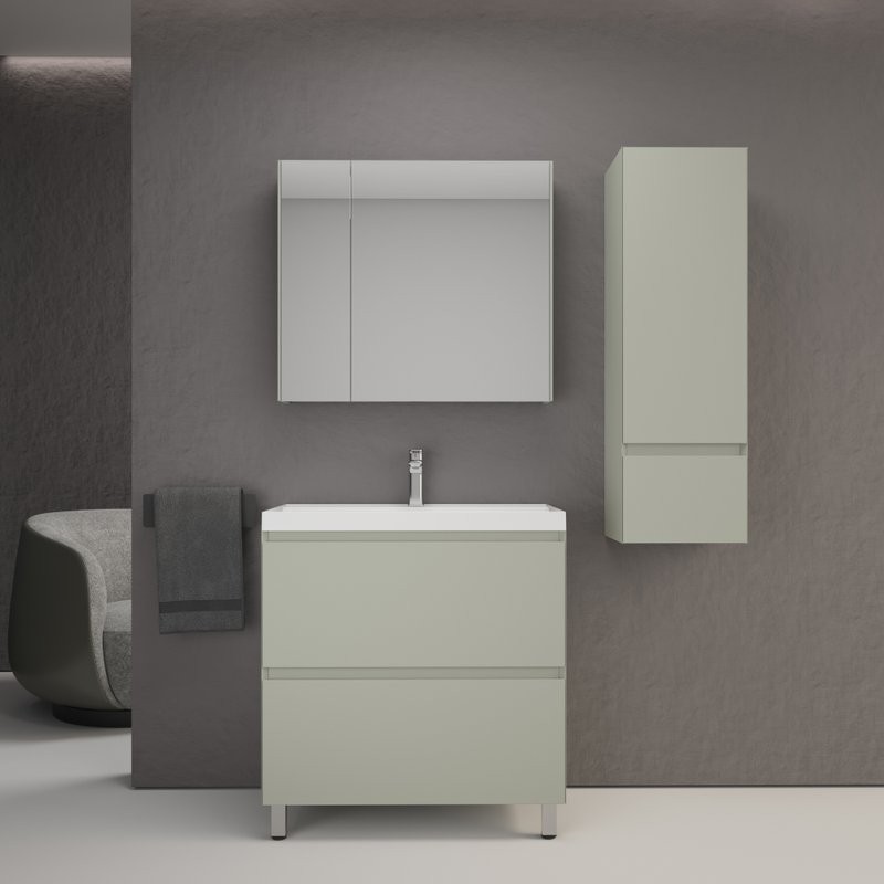 Мебель для ванной комнаты Style Line Манхэттен 80 напольная, олива, раковина Andrea Classic 80