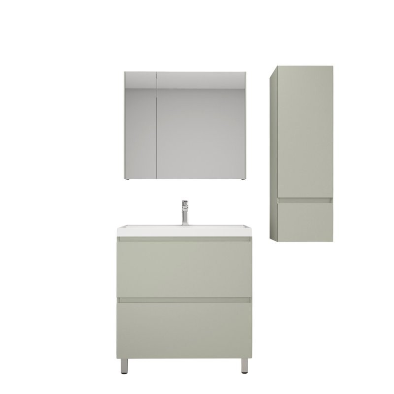 Мебель для ванной комнаты Style Line Манхэттен 80 напольная, олива, раковина Andrea Classic 80