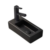 Раковина маленькая в туалет GID Suspendido Bm9272R 37 матовая черная, прямоугольная, фаянс