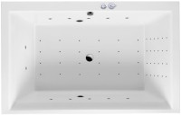 Акриловая ванна Excellent Crown Lux Crown Lux WAEX.CRO19.NANO 190x120 см, пристенная, с гидромассажем, белая, для двоих, со сливом-переливом