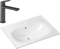 Комплект Раковина Lavinia Boho Bathroom Sink 33312010 + Смеситель Wellsee ICON! for life 182302000 матовый черный