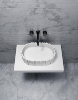 Накладная раковина Abber Stein AS2655 56 матовая белая, овальная, искусственный камень