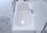 Ванна из искусственного камня Астра-Форм Вега Люкс 170x80 см, правая, пристенная, белая, на ножках
