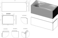 Ванна из искусственного камня Астра-Форм Вега Люкс 170x80 см, правая, пристенная, белая, на ножках