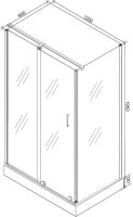 Душевой уголок Ceruttispa Premiata B 120-8 100x100, профиль черный