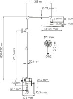 Душевая стойка Wasserkraft Mindel 8500 A185.067.058.WM белая
