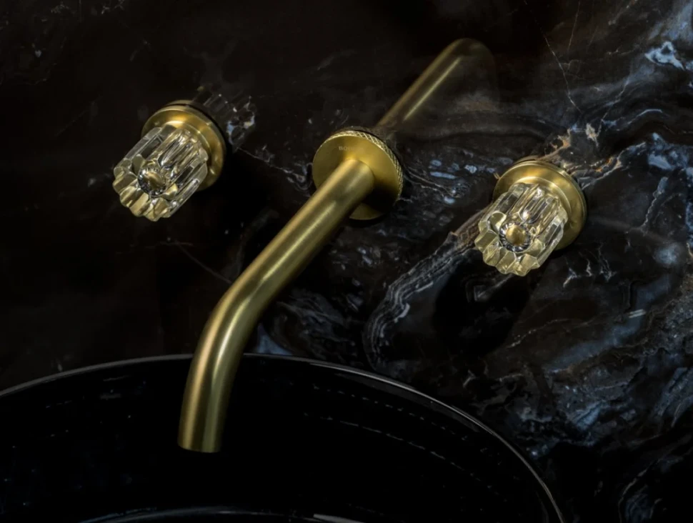 Смеситель для раковины Boheme Elegante 152-2-MG-EL С ВНУТРЕННЕЙ ЧАСТЬЮ, матовое золото