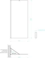 Душевая перегородка Maybahglass MGD-690-3ш 89 см, профиль золото, стекло сатин