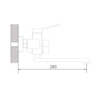 Смеситель для ванны с душем Shevanik S9902 хром Смеситель для ванны с душем Shevanik S9902 хром