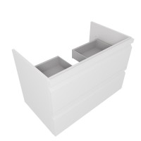 Тумба с раковиной AQUATEK Вега 80 подвесная, 2 ящика, матовая белая