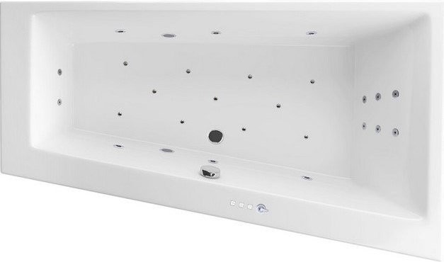 Акриловая ванна Excellent Sfera Slim WAEX.SFP17S.ULTRA R 170x100 см, угловая, правая, встраиваемая, с гидромассажем, белая, асимметричная, с каркасом, со сливом-переливом