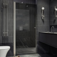 Душевая дверь в нишу Maybahglass MGD-806-5 80 см, профиль хром матовый, стекло графит