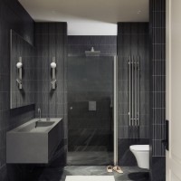 Душевая дверь в нишу Maybahglass MGD-806-5 80 см, профиль хром матовый, стекло графит