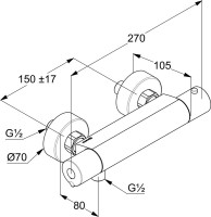 Душевой комплект Термостат Kludi Basic 350020538 для душа + Стойка Freshline dual shower system 6709005-00