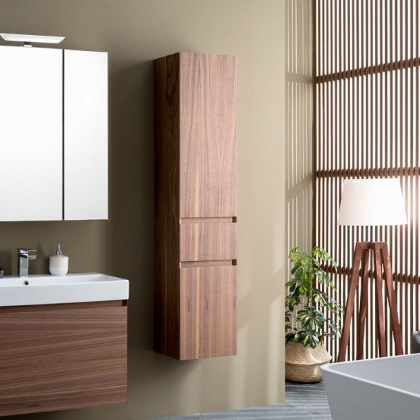 Шкаф пенал для ванной Aquanet Йорк 35 орех