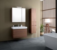 Шкаф пенал для ванной Aquanet Йорк 35 орех