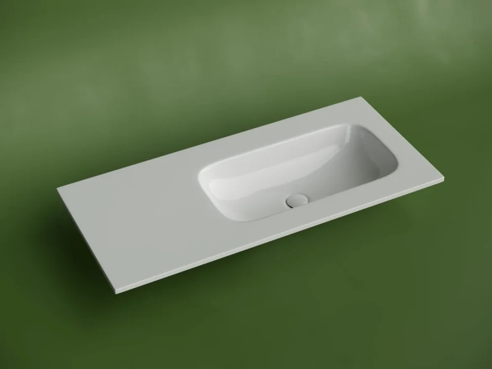 Раковина накладная Ceramicanova Grace, чаша справа, без отв под смеситель, 1010x457x137, белый, CN7015wx