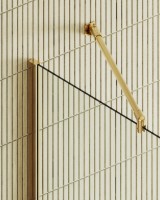 Душевая перегородка Maybahglass MGD-677-3ш 109 см, профиль золото, стекло прозрачное