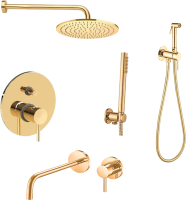 Комплект для ванной Paffoni Light KITZLIG015HG006 С ВНУТРЕННЕЙ ЧАСТЬЮ, медовое золото