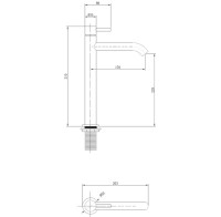 Смеситель для раковины Abber Wasser Kreis AF8111NG никель Смеситель для раковины Abber Wasser Kreis AF8111NG никель