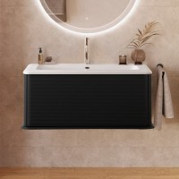 Тумба с раковиной Cezares Idra 100 1 ящик, nero opaco