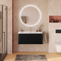 Тумба с раковиной Cezares Idra 100 1 ящик, nero opaco