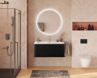 Тумба с раковиной Cezares Idra 100 1 ящик, nero opaco