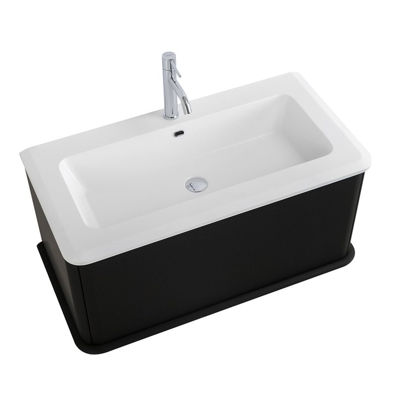 Тумба с раковиной Cezares Idra 100 1 ящик, nero opaco