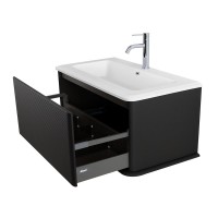 Тумба с раковиной Cezares Idra 100 1 ящик, nero opaco