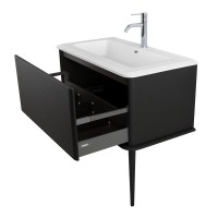 Тумба с раковиной Cezares Idra 100 1 ящик, nero opaco