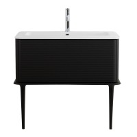 Тумба с раковиной Cezares Idra 100 1 ящик, nero opaco