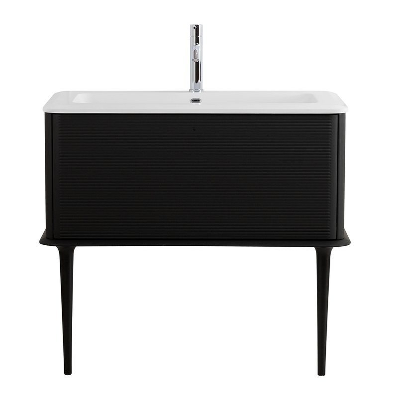 Тумба с раковиной Cezares Idra 100 1 ящик, nero opaco