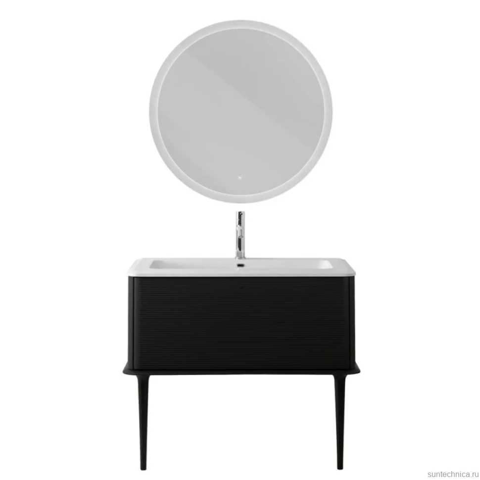 Тумба с раковиной Cezares Idra 100 1 ящик, nero opaco