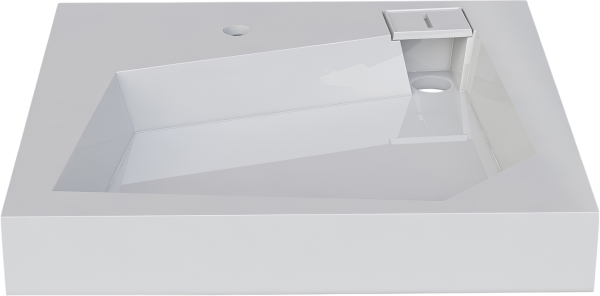 Раковина над стиральной машиной Altasan Quadro 60 белая, квадратная, с комплектом кронштейнов