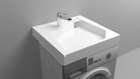 Раковина над стиральной машиной Altasan Quadro 60 белая, квадратная, с комплектом кронштейнов