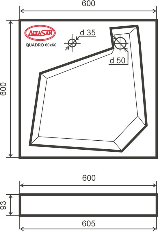 Раковина над стиральной машиной Altasan Quadro 60 белая, квадратная, с комплектом кронштейнов