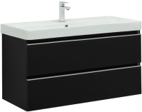 Тумба с раковиной Aquanet Вега 100 подвесная, черная