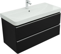 Тумба с раковиной Aquanet Вега 100 подвесная, черная