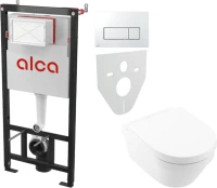 Комплект Унитаз подвесной Villeroy & Boch Architectura + Инсталляция AlcaPlast AM101/1120-4:1 RU M571-0001 кнопка смыва хром