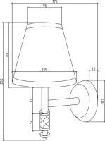 Светильник в ванную Boheme Murano 766 золото, черный