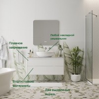 Тумба с раковиной Belux Джаз 110 подвесная, белая глянцевая, раковина Турин 61