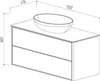 Тумба с раковиной Belux Джаз 110 подвесная, белая глянцевая, раковина Турин 61