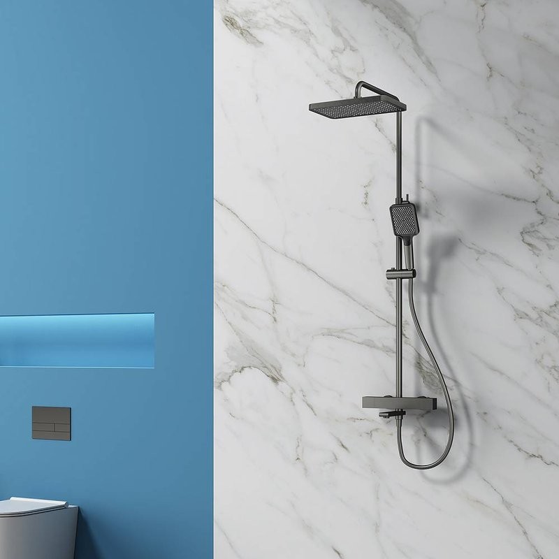 Душевая стойка Splenka S224 S224.26.09 с термостатом, графит