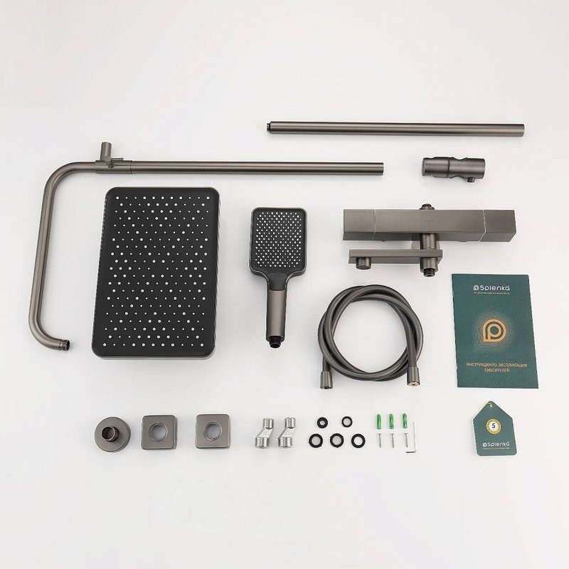 Душевая стойка Splenka S224 S224.26.09 с термостатом, графит