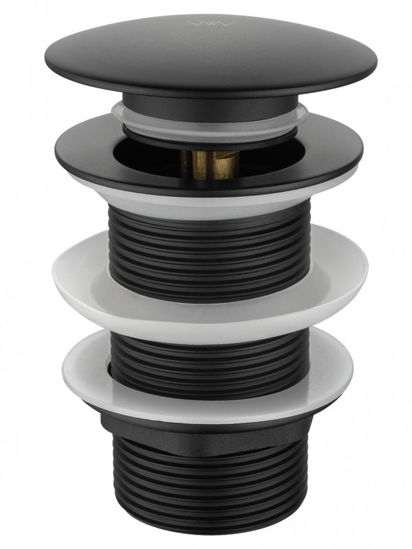 Донный клапан для раковины Wonzon & Woghand WW-88SS02-MB с переливом, матовый черный