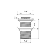 Донный клапан для раковины Wonzon & Woghand WW-88SS02-MB с переливом, матовый черный