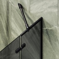 Шторка на ванну Maybahglass MGV-918-6 99 см, профиль черный, стекло графит